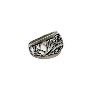 Vintage Art Nouveau Ornate Vine Scrolls 925 Sterling Silver Ring Size 5.75
